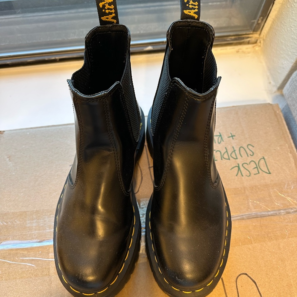 Dr. Martens 2976 Platform Black Leather Chelsea Boots - Picture 2 of 7